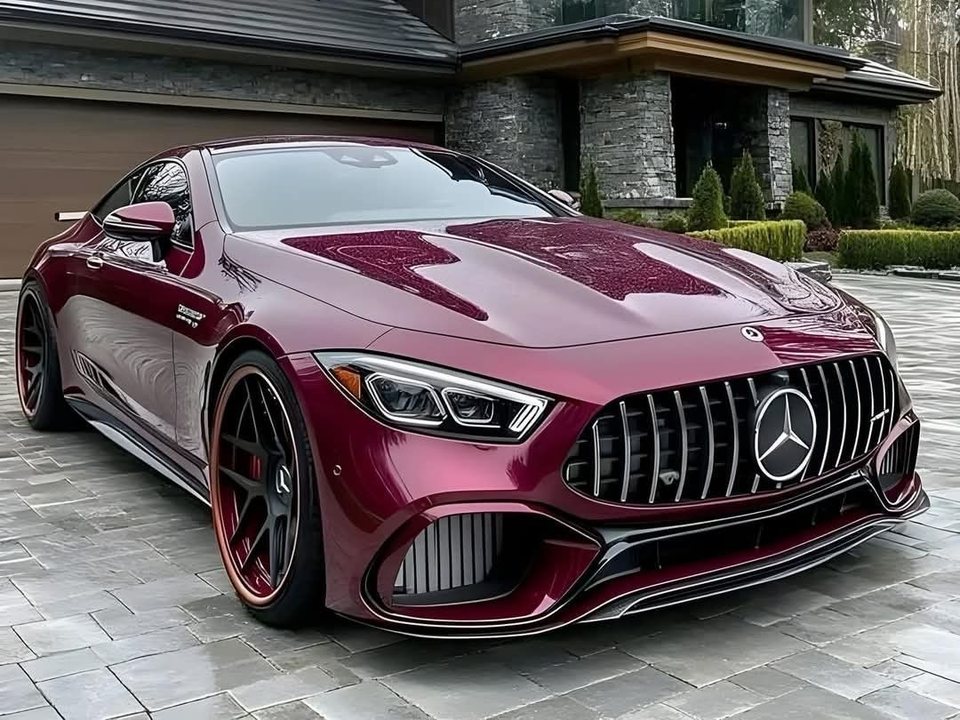 Автомобиль Mercedes снят под углом, такое фото лучше переснять